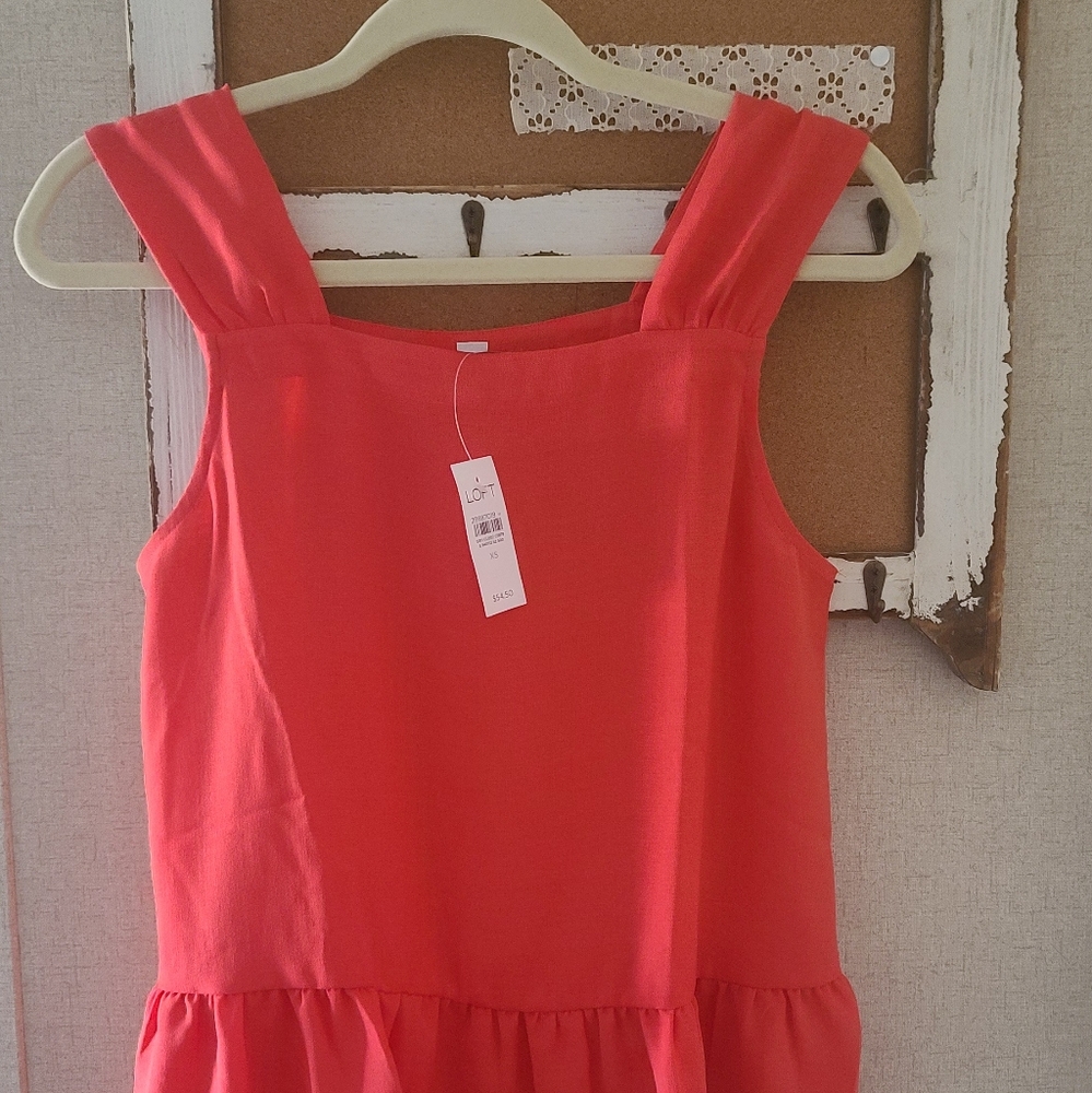 Loft Cherry Red Peplum tank top